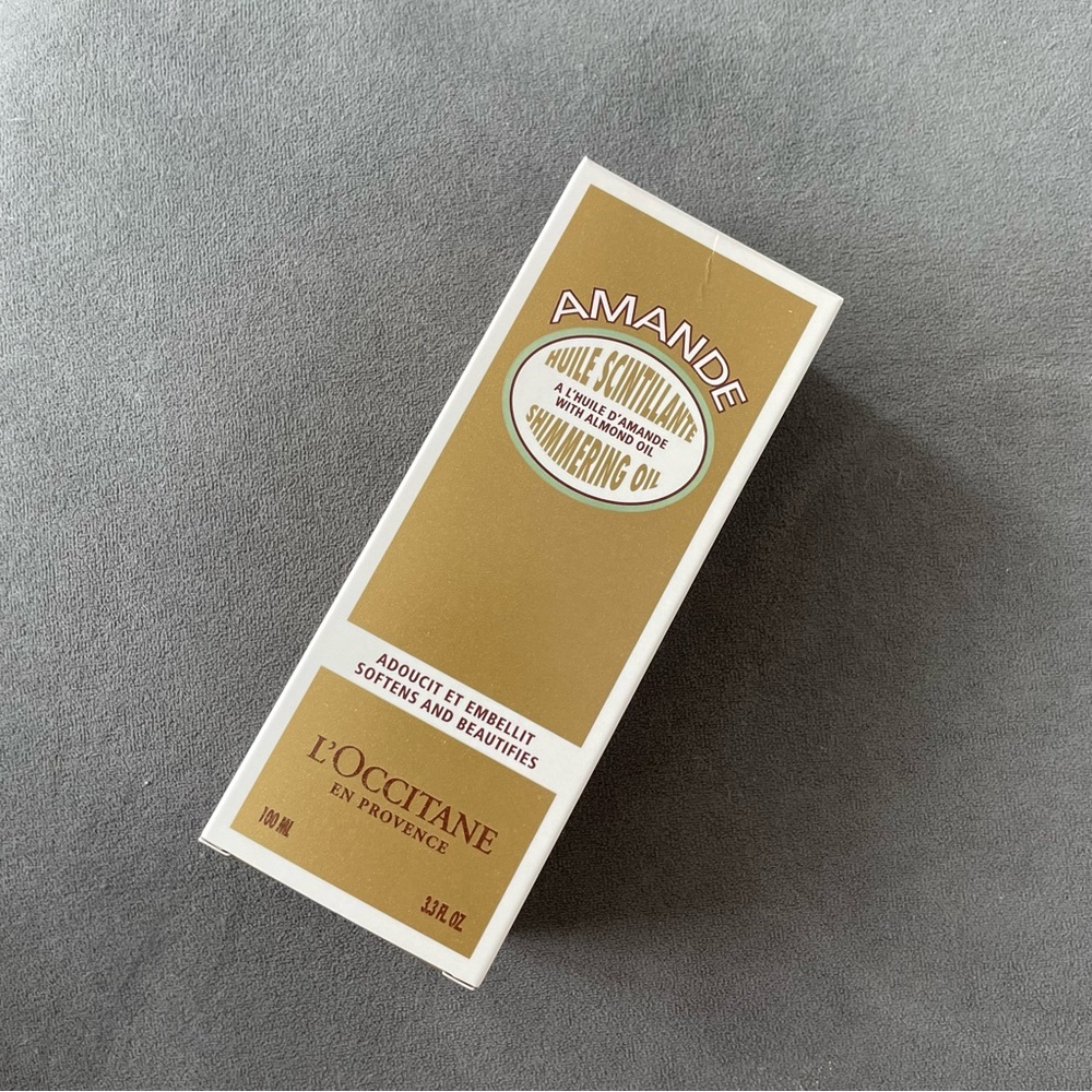 NEW IN BOX L’Occitane Almond Shimmering Body Oil – 3.3 fl oz / 100 mL